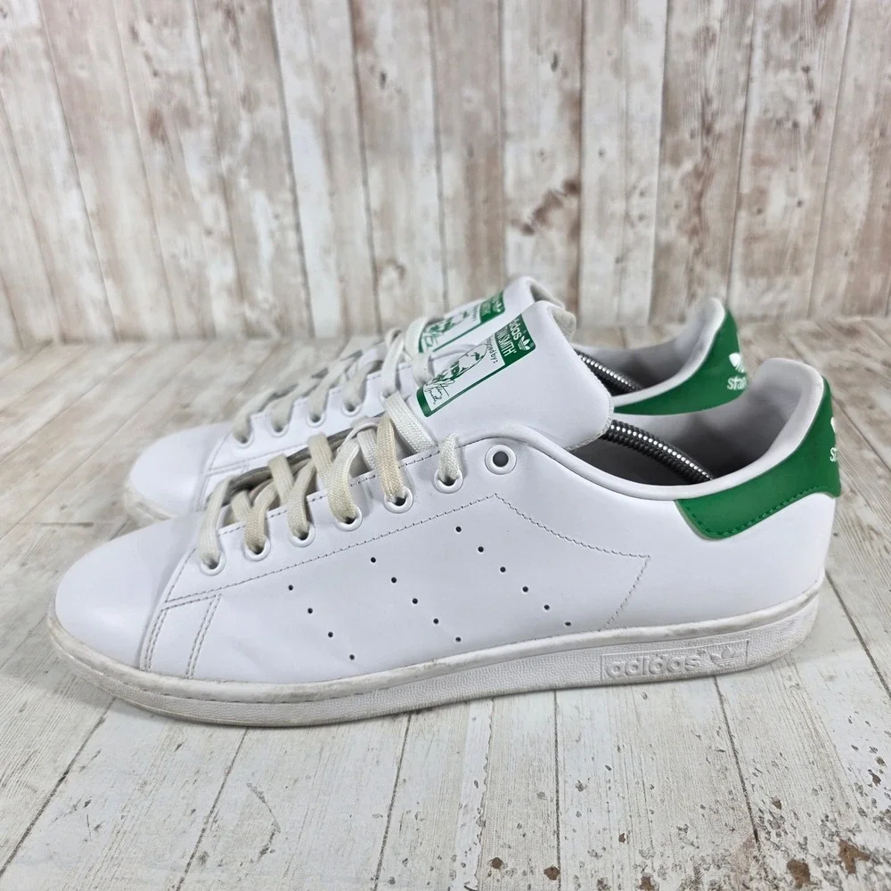 Adidas Stan Smith Mens White Green Leather Sneakers M20324 Size 12